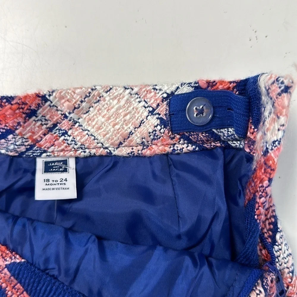 Janie and Jack blue pleaded plaid skirt kilt 18–24M